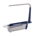Kitchen Sink Organizer Telescopic Shelf with Soap Sponge Holder and Towel Hanger - Drain Rack with Drainer Basket for Efficient Kitchen Storage