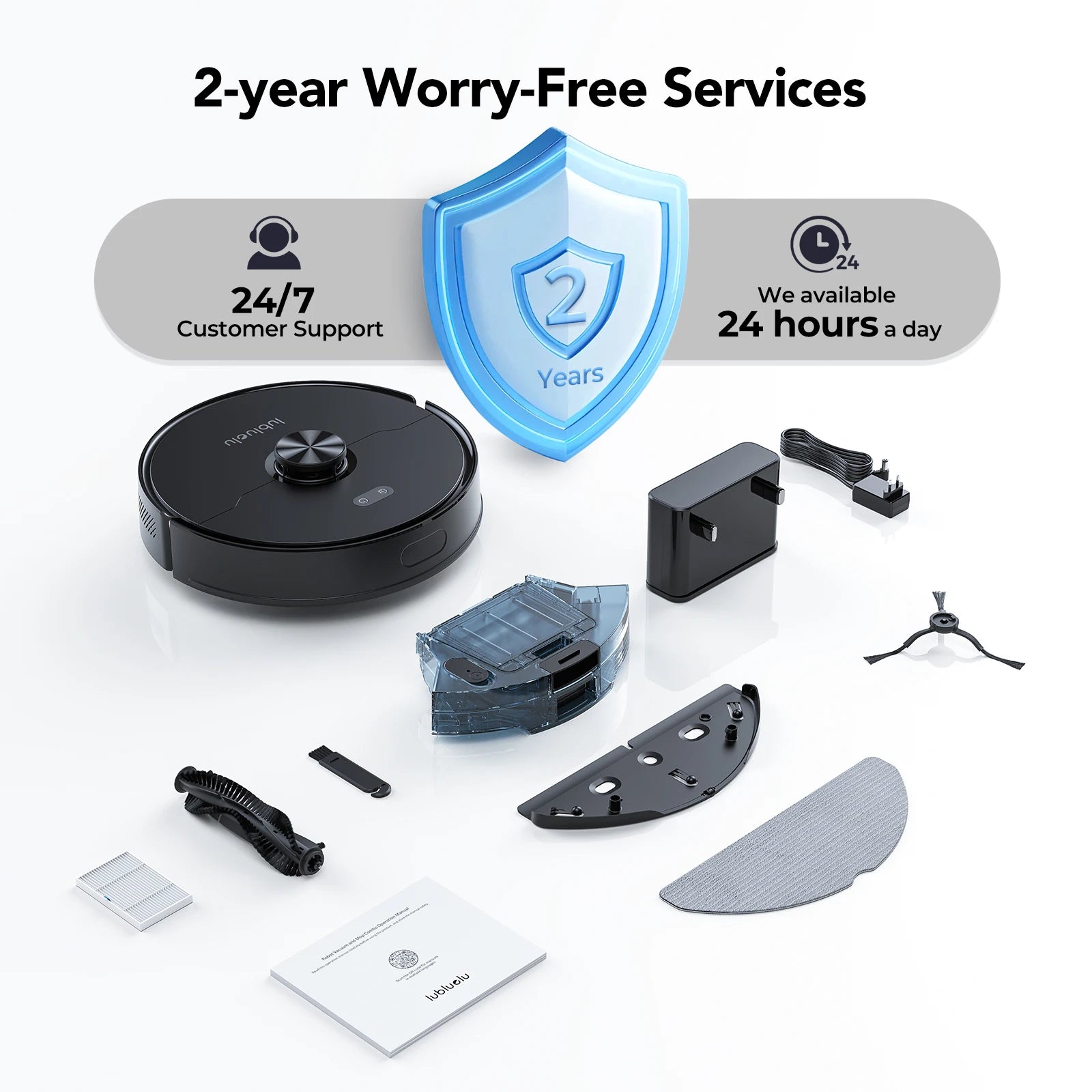 Lubluelu L15 Ultra 3-in-1 Robot Vacuum Mop Combo with LiDAR Navigation 5500Pa Suction Auto-Charging Smart APP 24 No-go Zones