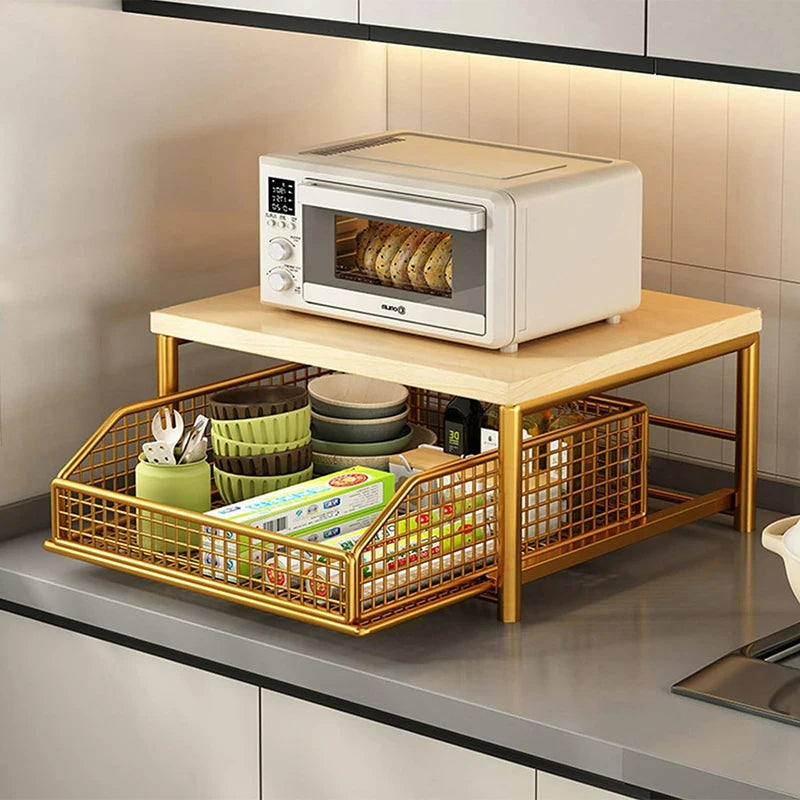 Kitchen Countertop Organizer - Versatile Multi-Use Shelf for Microwave, Spices, Coffee Machine, and Printer Storage