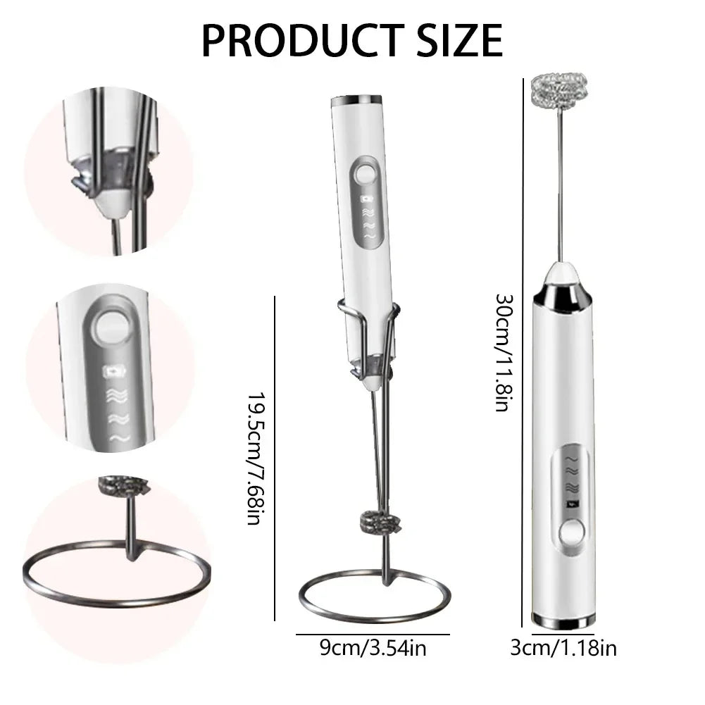 Cordless Milk Mixer and Mini Coffee Egg Beater Kitchen Gadget