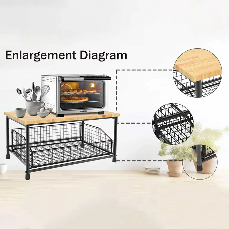 Kitchen Countertop Organizer - Versatile Multi-Use Shelf for Microwave, Spices, Coffee Machine, and Printer Storage